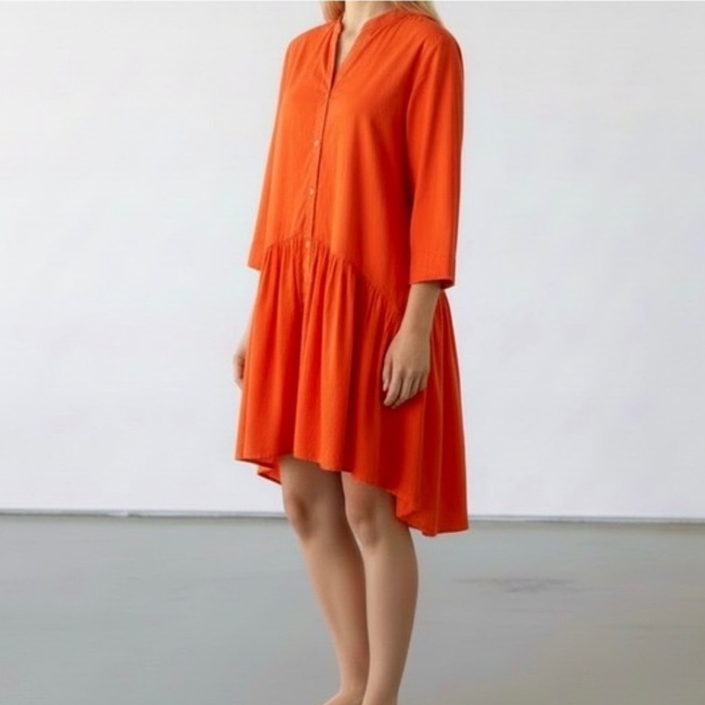 Vilagallo Orange High Low Dress Size 38 / US 6